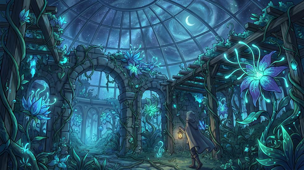 高清3D动漫夜光植物视频